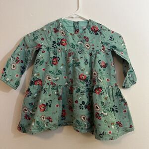 Catamini Girls Size 3 Dress Floral 100% Cotton Super Cute Long Sleeve Buttons